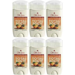 6-PACK Old Spice Total Body Deodorant Mandarin & Sandalwood 3 oz